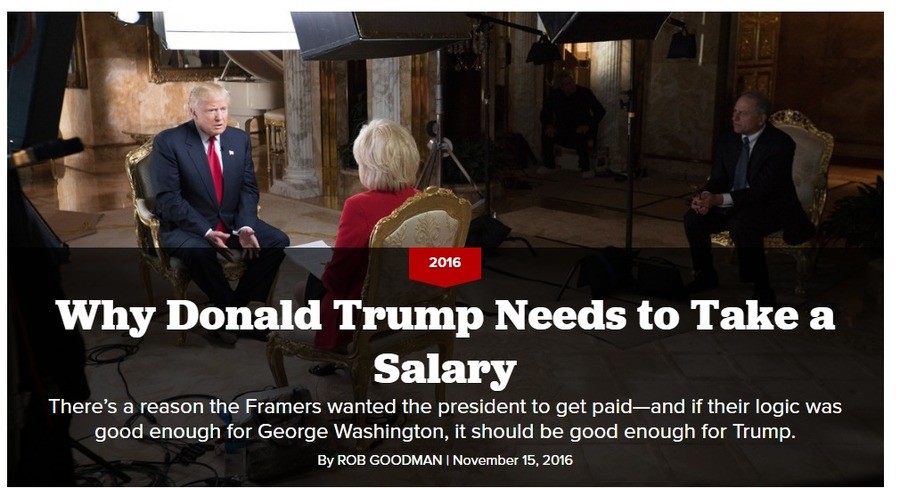 magazine story donald trump salary george washington magazine story donald trump salary george washington